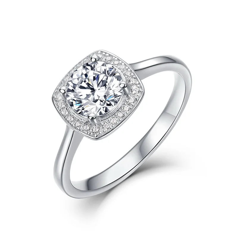 MuShan Brand Jewelry 925 Sterling Silver Rings Band Moissanite Diamond Rings Wedding D Color VVS1 Women MST Patent Fine Jewelry
