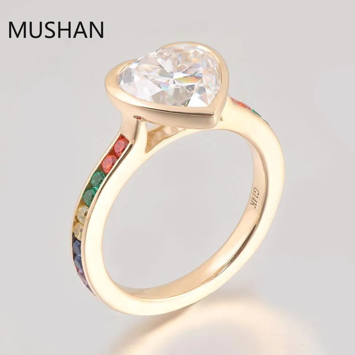 MUSHAN Luxury Custom 14K 18K Gold Rings Band Jewelry With Moissanite Diamond Lab Grown Gemstones Diamond Wedding Ring For Women