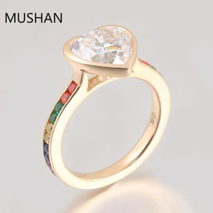 MUSHAN Luxury Custom 14K 18K Gold Rings Band Jewelry With Moissanite Diamond Lab Grown Gemstones Diamond Wedding Ring For Women