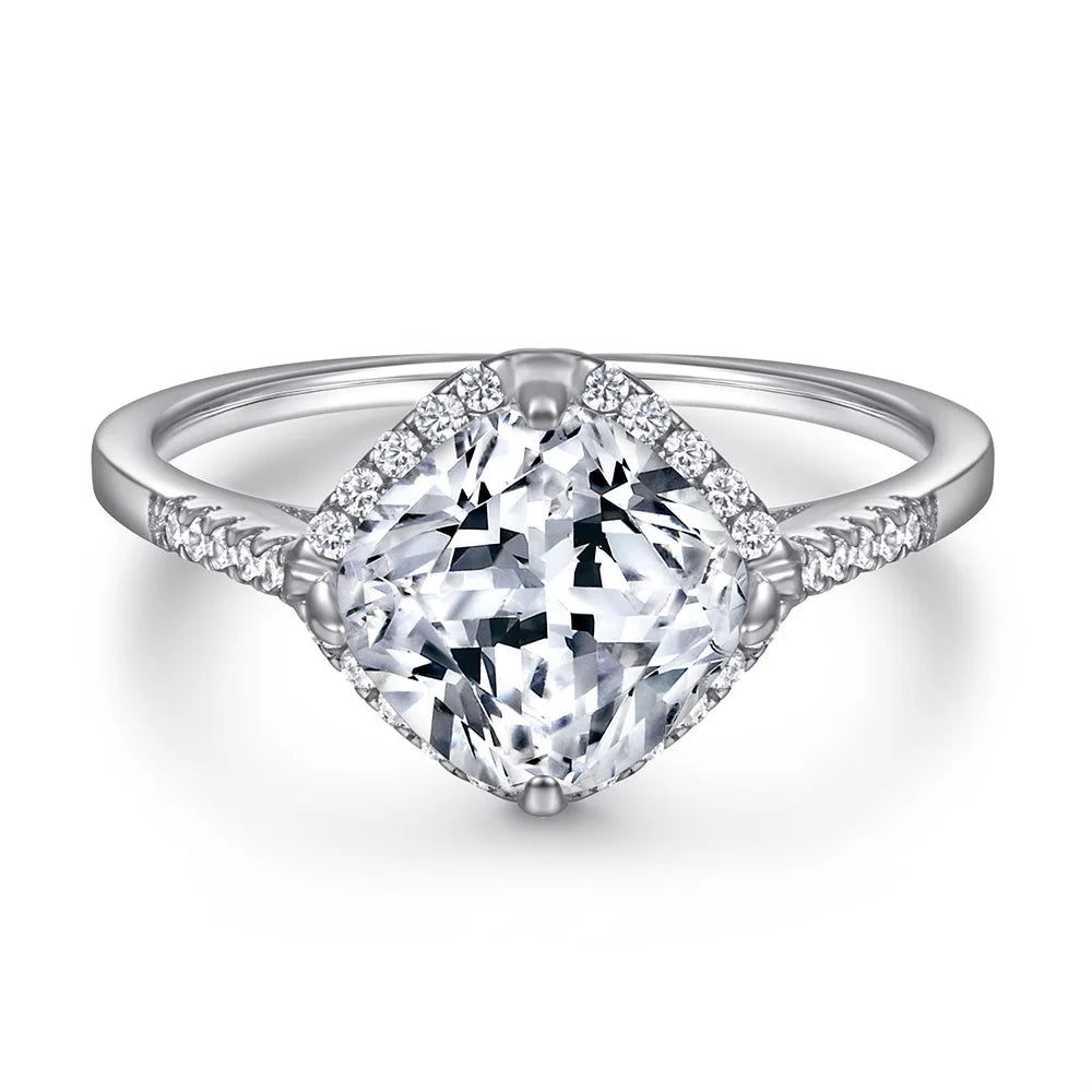 MuShan Jewelry 925 Sterling Silver Rings Bands Rings Bands Ring 7A Cubic Zirconia Vintage Engagement Anniversary  Women Gift