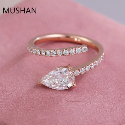 MUSHAN Luxury Custom 14K 18K Gold Rings Band Jewelry With Moissanite Diamond Lab Grown Gemstones Diamond Wedding Ring For Women