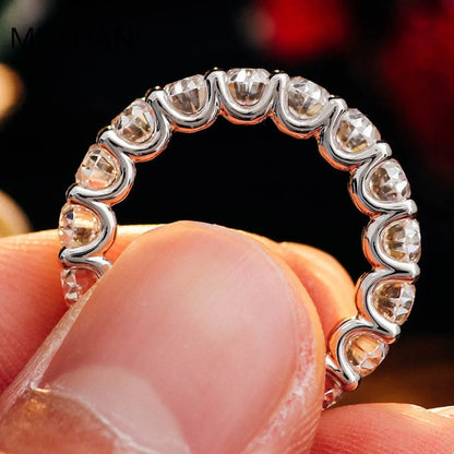 MUSHAN Luxury Custom 14K 18K Gold Rings Band Jewelry With Moissanite Diamond Lab Grown Gemstones Diamond Wedding Ring For Women