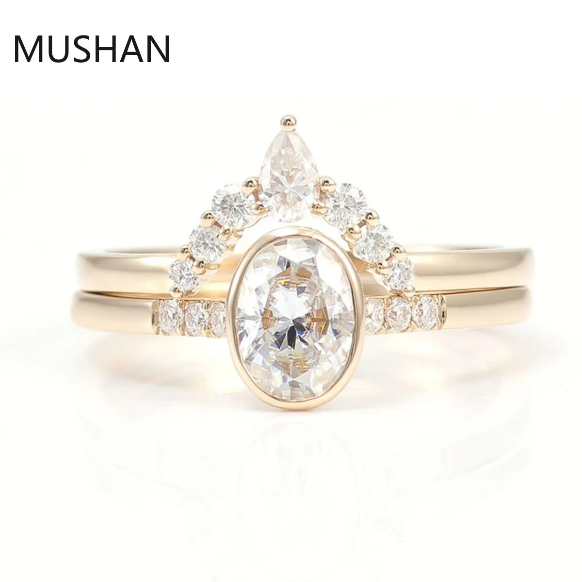 MUSHAN Luxury Custom 14K 18K Gold Rings Band Jewelry With Moissanite Diamond Lab Grown Gemstones Diamond Wedding Ring For Women