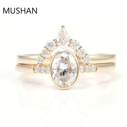 MUSHAN Luxury Custom 14K 18K Gold Rings Band Jewelry With Moissanite Diamond Lab Grown Gemstones Diamond Wedding Ring For Women