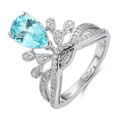 MUSHAN Custom Jewelry 925 Sterling Silver Ring Lab Blue Sapphire Radiant Bridal Ring for Women 18K Gold Plated Anniversary Ring