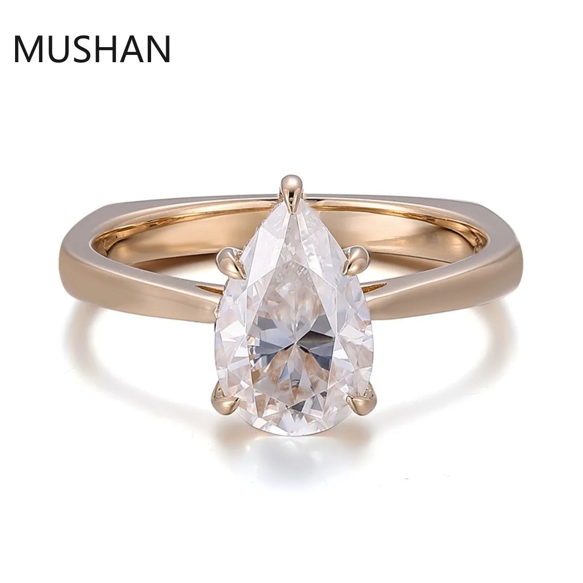 MUSHAN Luxury Custom 14K 18K Gold Rings Band Jewelry With Moissanite Diamond Lab Grown Gemstones Diamond Wedding Ring For Women