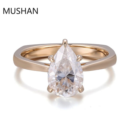 MUSHAN Luxury Custom 14K 18K Gold Rings Band Jewelry With Moissanite Diamond Lab Grown Gemstones Diamond Wedding Ring For Women