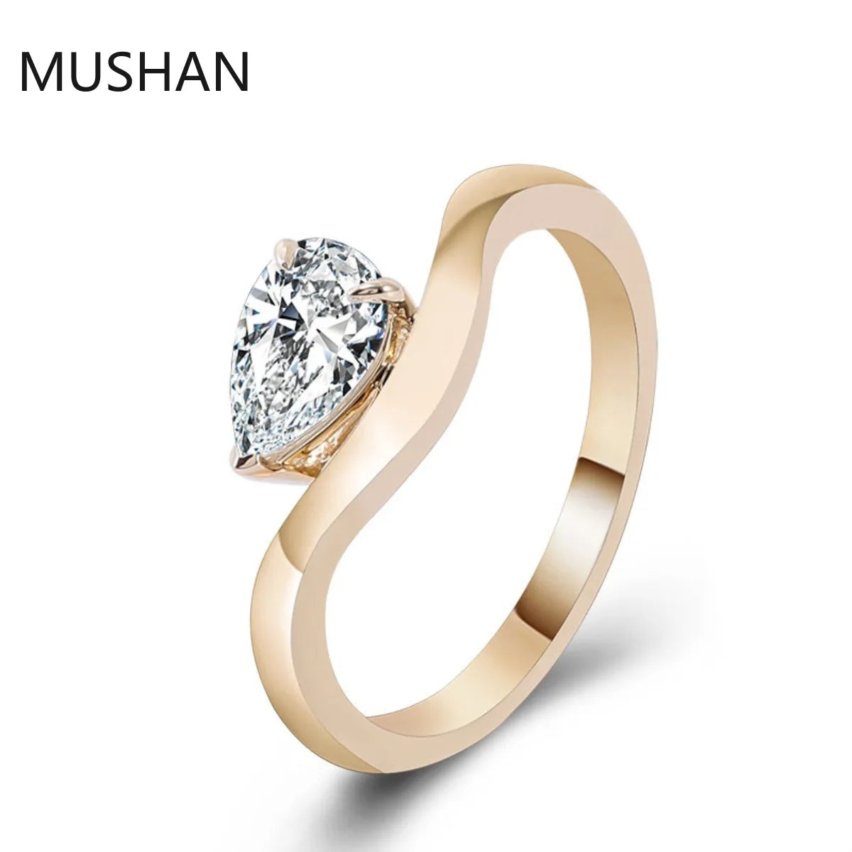 MUSHAN Luxury Custom 14K 18K Gold Rings Band Jewelry With Moissanite Diamond Lab Grown Gemstones Diamond Wedding Ring For Women