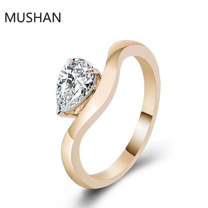 MUSHAN Luxury Custom 14K 18K Gold Rings Band Jewelry With Moissanite Diamond Lab Grown Gemstones Diamond Wedding Ring For Women