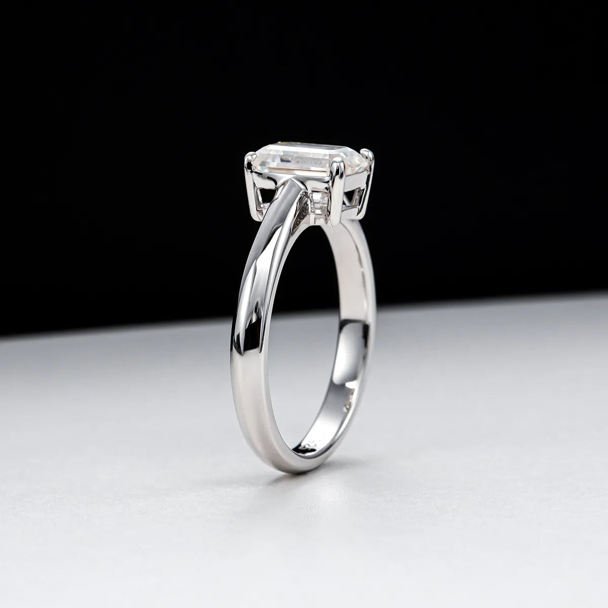 Anillo de plata de ley 925 marca MuShan, anillo de moissanita deslumbrante para mujer, chapado en oro auténtico de 18 quilates, joyería fina con patente MST