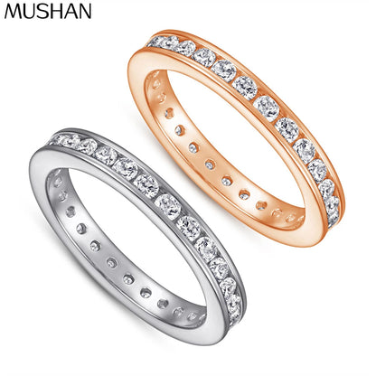 Bague de mariage MuShan Jewelry en argent sterling 925 avec diamant à haute teneur en carbone, cadeau de Saint-Valentin, cadeau pour sœur, bagues pour femme, joaillerie fine