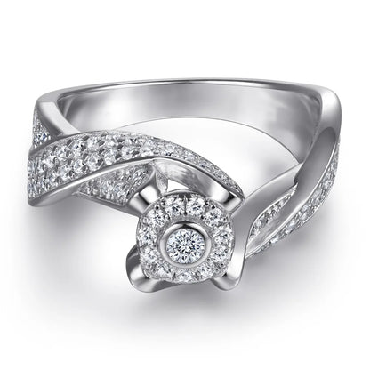 MuShan Jewelry 925 Sterling Silver Ring Wedding Band High Carbon Diamond Mother Day Gift Modern Style Women Rings Fine Jewelry