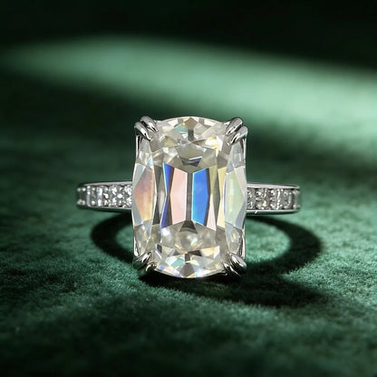 Bague en argent sterling 925 MUSHAN Luxury Jewelry pour femme, diamant moissanite émeraude certifié GRA, couleur D, joaillerie fine