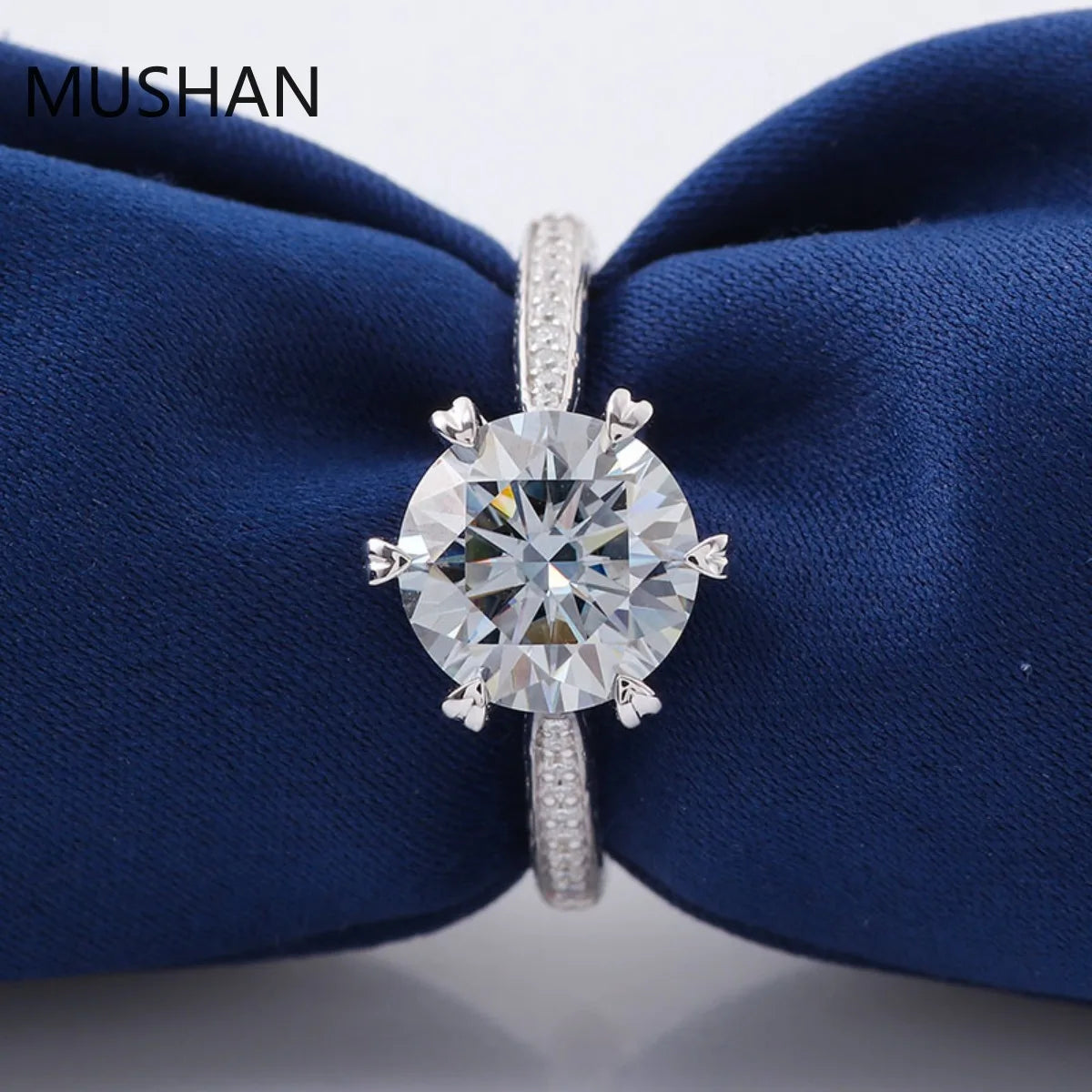 MUSHAN Luxury Custom 14K 18K Gold Rings Band Jewelry With Moissanite Diamond Lab Grown Gemstones Diamond Wedding Ring For Women