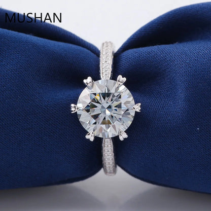 MUSHAN Luxury Custom 14K 18K Gold Rings Band Jewelry With Moissanite Diamond Lab Grown Gemstones Diamond Wedding Ring For Women