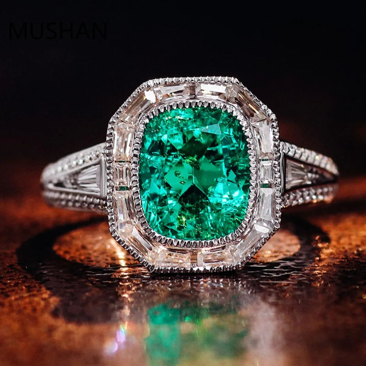 MUSHAN Luxury Custom 14K 18K Gold Rings Band Jewelry With Moissanite Diamond Lab Grown Gemstones Diamond Wedding Ring For Women