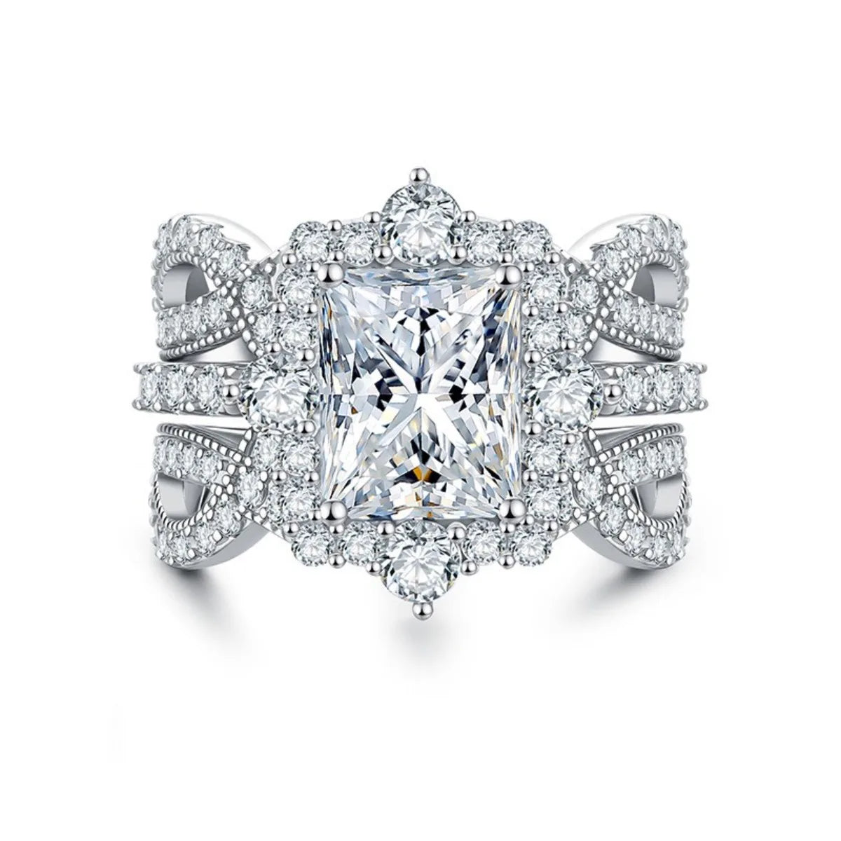 MUSHAN Luxury Jewelry 925 Sterling Silver Ring Band Women GRA Certificate Moissanite Diamond Emerald D Color Rings Fine Jewelry