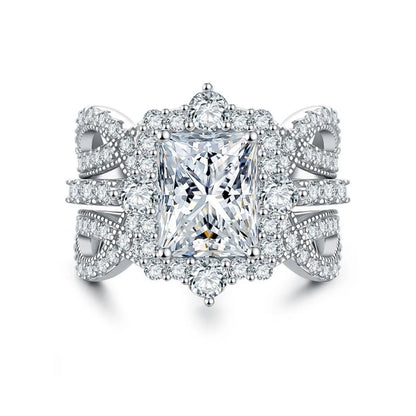 MUSHAN Luxury Jewelry 925 Sterling Silver Ring Band Women GRA Certificate Moissanite Diamond Emerald D Color Rings Fine Jewelry