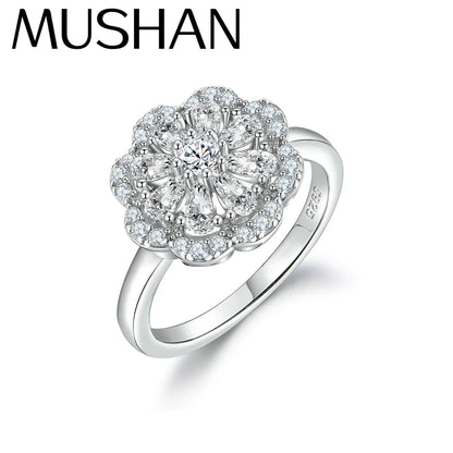 Anillo de compromiso de plata de ley 925 MuShan Jewelry, alianza de boda con diamante de carbono de alta calidad, regalo de Navidad, anillos de lujo para mujer, joyería fina