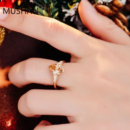 MUSHAN Luxury Custom 14K 18K Gold Rings Band Jewelry With Moissanite Diamond Lab Grown Gemstones Diamond Wedding Ring For Women