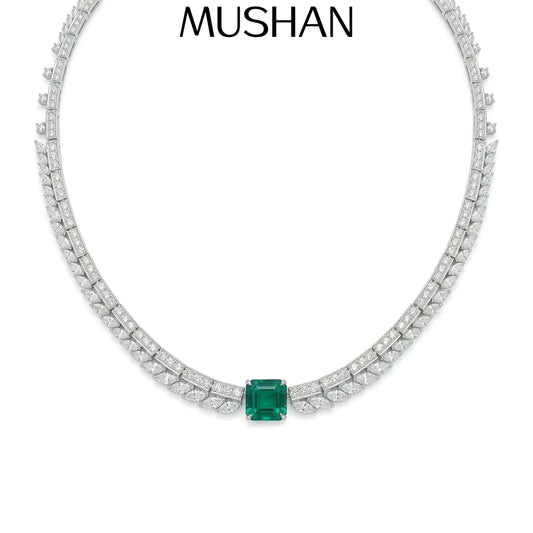MuShan Jewelry 925 Sterling Silver Necklace Fine HCD Gemstones HCD Diamond Precious 925 Sterling Silver Necklace Accessories