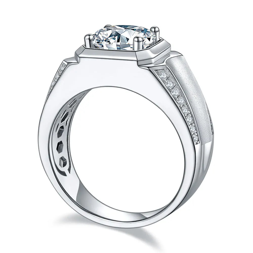 MuShan Designer Jewelry 925 Sterling Silver Ring VVS Moissanite Promise Ring for Partner 18K Gold Plated MST Patent Jewellery