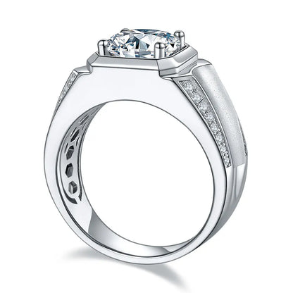 MuShan Designer Jewelry 925 Sterling Silver Ring VVS Moissanite Promise Ring for Partner 18K Gold Plated MST Patent Jewellery
