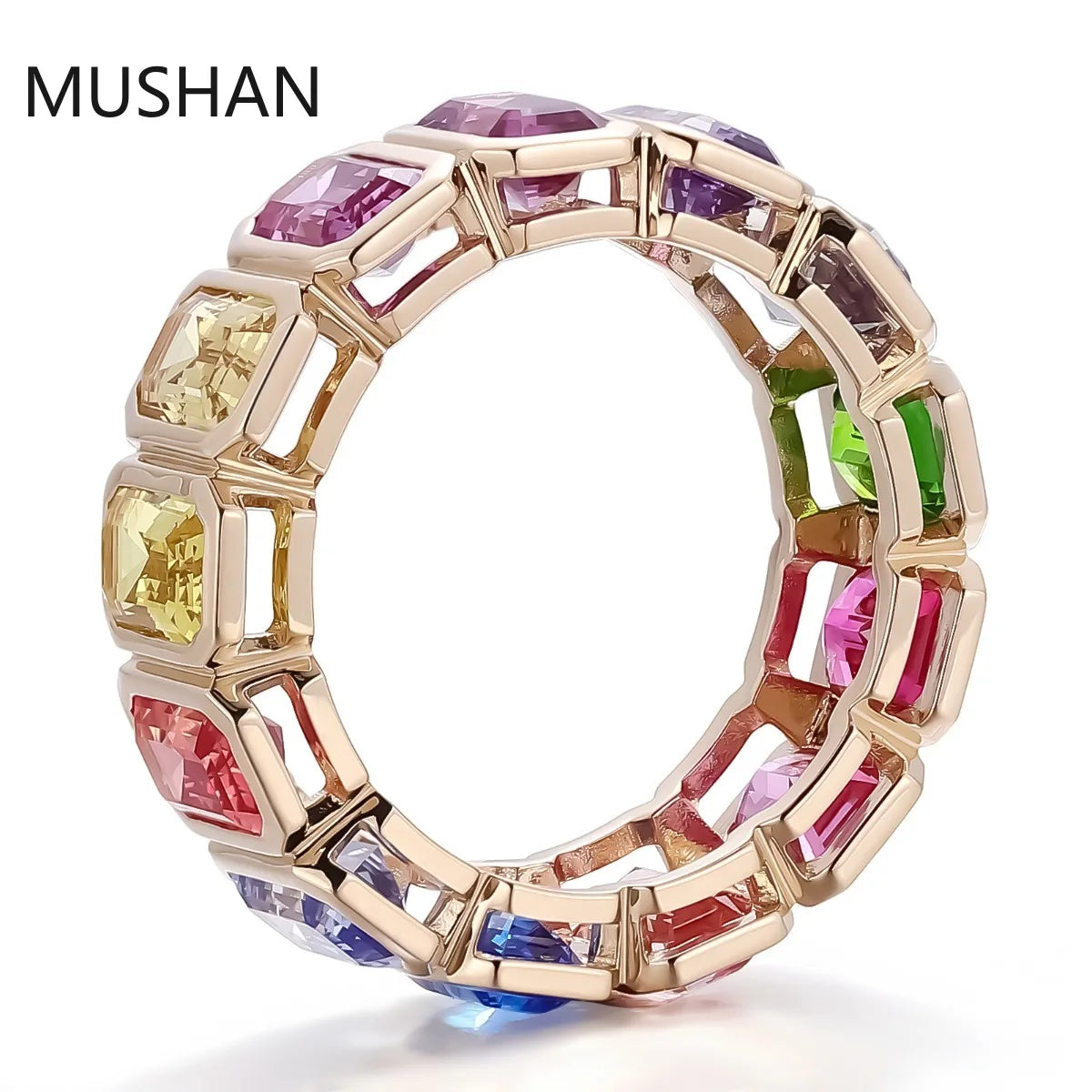 MUSHAN Luxury Custom 14K 18K Gold Rings Band Jewelry With Moissanite Diamond Lab Grown Gemstones Diamond Wedding Ring For Women