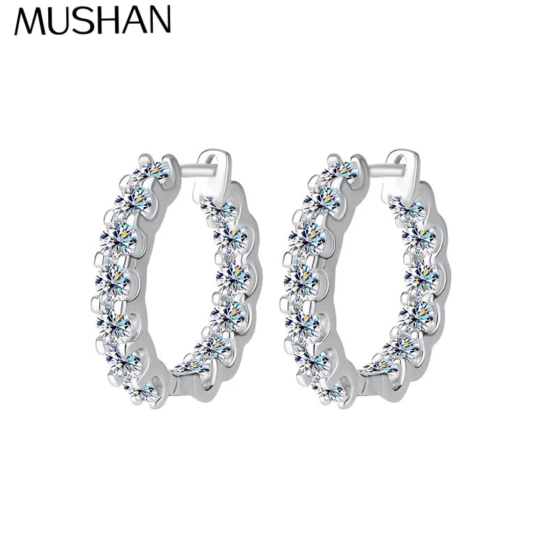 MuShan Luxury Jewelry 925 Sterling Silver Earrings Moissanite Diamond Dangle Wedding Ladies Real Gold Plated MST Patent Earring