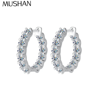 MuShan Luxury Jewelry 925 Sterling Silver Earrings Moissanite Diamond Dangle Wedding Ladies Real Gold Plated MST Patent Earring
