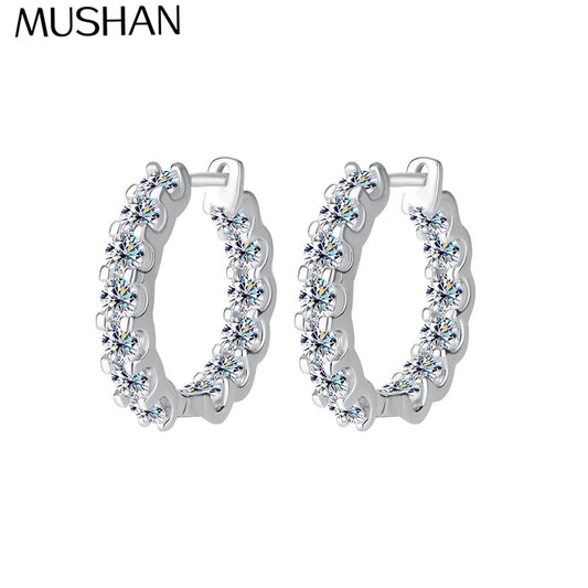 MuShan Luxury Jewelry 925 Sterling Silver Earrings Moissanite Diamond Dangle Wedding Ladies Real Gold Plated MST Patent Earring