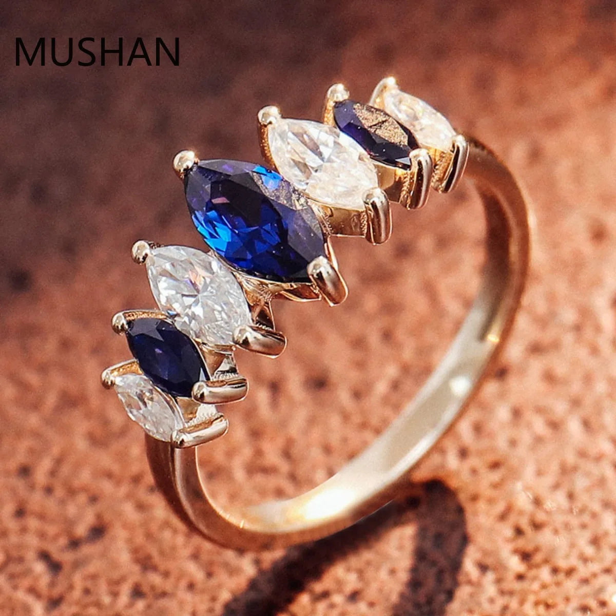 MUSHAN Luxury Custom 14K 18K Gold Rings Band Jewelry With Moissanite Diamond Lab Grown Gemstones Diamond Wedding Ring For Women