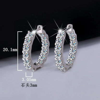 MuShan Luxury Jewelry 925 Sterling Silver Earrings Moissanite Diamond Dangle Wedding Ladies Real Gold Plated MST Patent Earring
