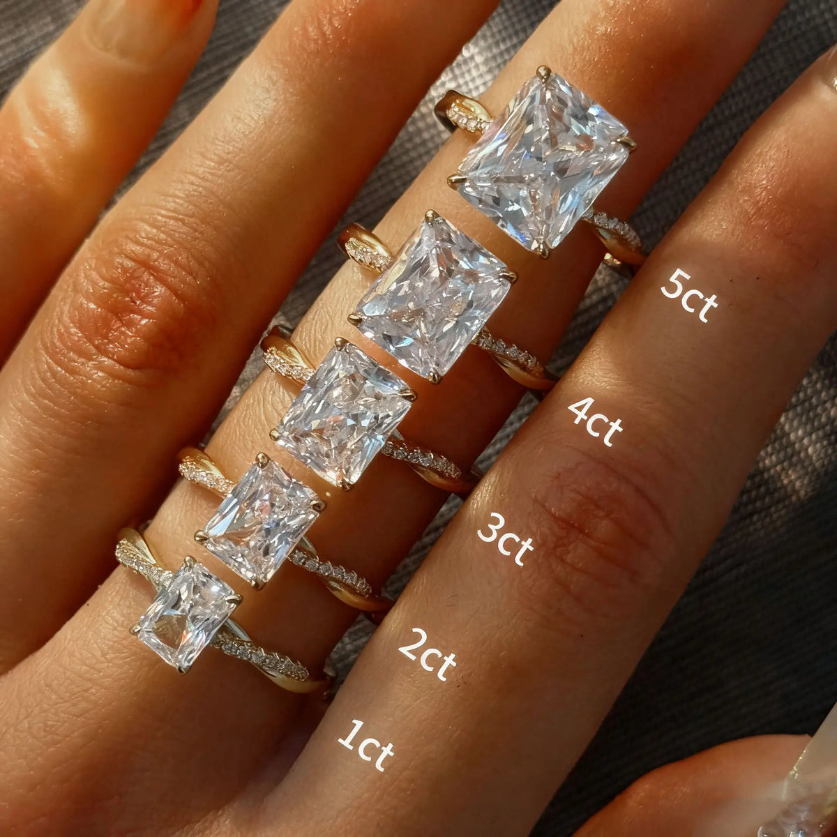 Anillo de plata de ley 925 marca MuShan con moissanita redonda, anillo navideño para mamá, chapado en oro auténtico de 18K, joyería con patente MST