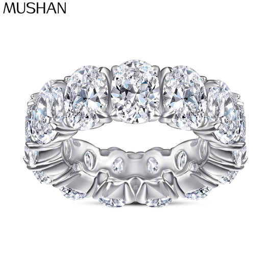 Bague de fiançailles MuShan Jewelry en argent sterling 925, anneau orné de zircone cubique 7A, bague anniversaire intemporelle pour femme