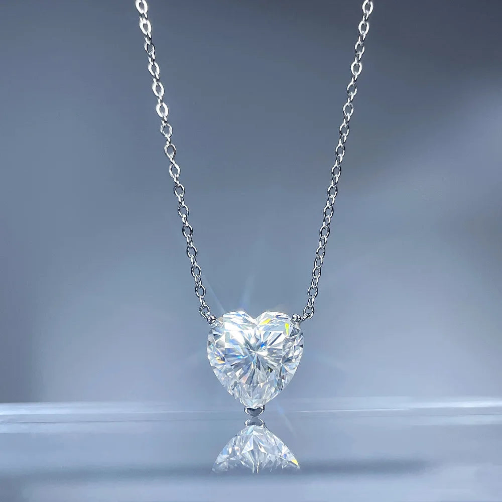 MuShan Luxury Jewelry 925 Sterling Silver Drop Pendant VVS Moissanite Office for Ladies 18K Gold Plated MST Patent Non Tarnish