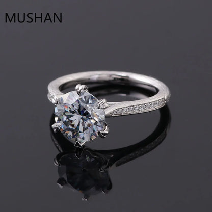MUSHAN Luxury Custom 14K 18K Gold Rings Band Jewelry With Moissanite Diamond Lab Grown Gemstones Diamond Wedding Ring For Women
