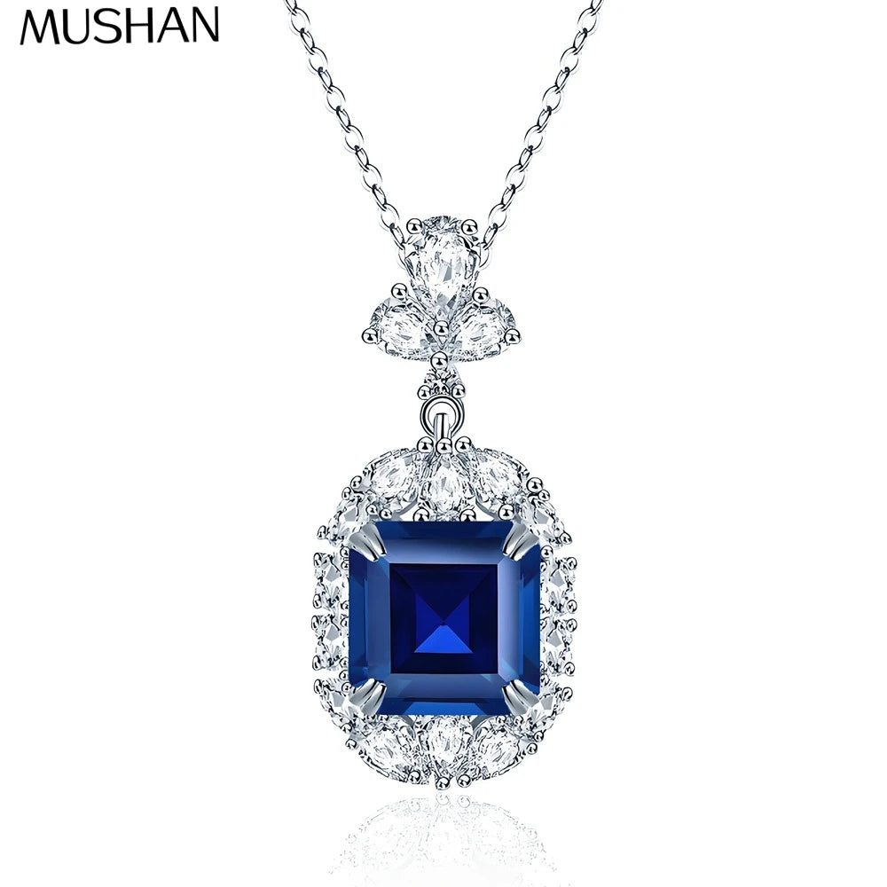 MuShan Jewelry 925 Sterling Silver Necklace Pendant Chain HCD Diamonds Engagement Party Bridal Jewelry Women Necklaces Jewelry