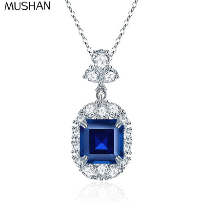 MuShan Jewelry 925 Sterling Silver Necklace Pendant Chain HCD Diamonds Engagement Party Bridal Jewelry Women Necklaces Jewelry