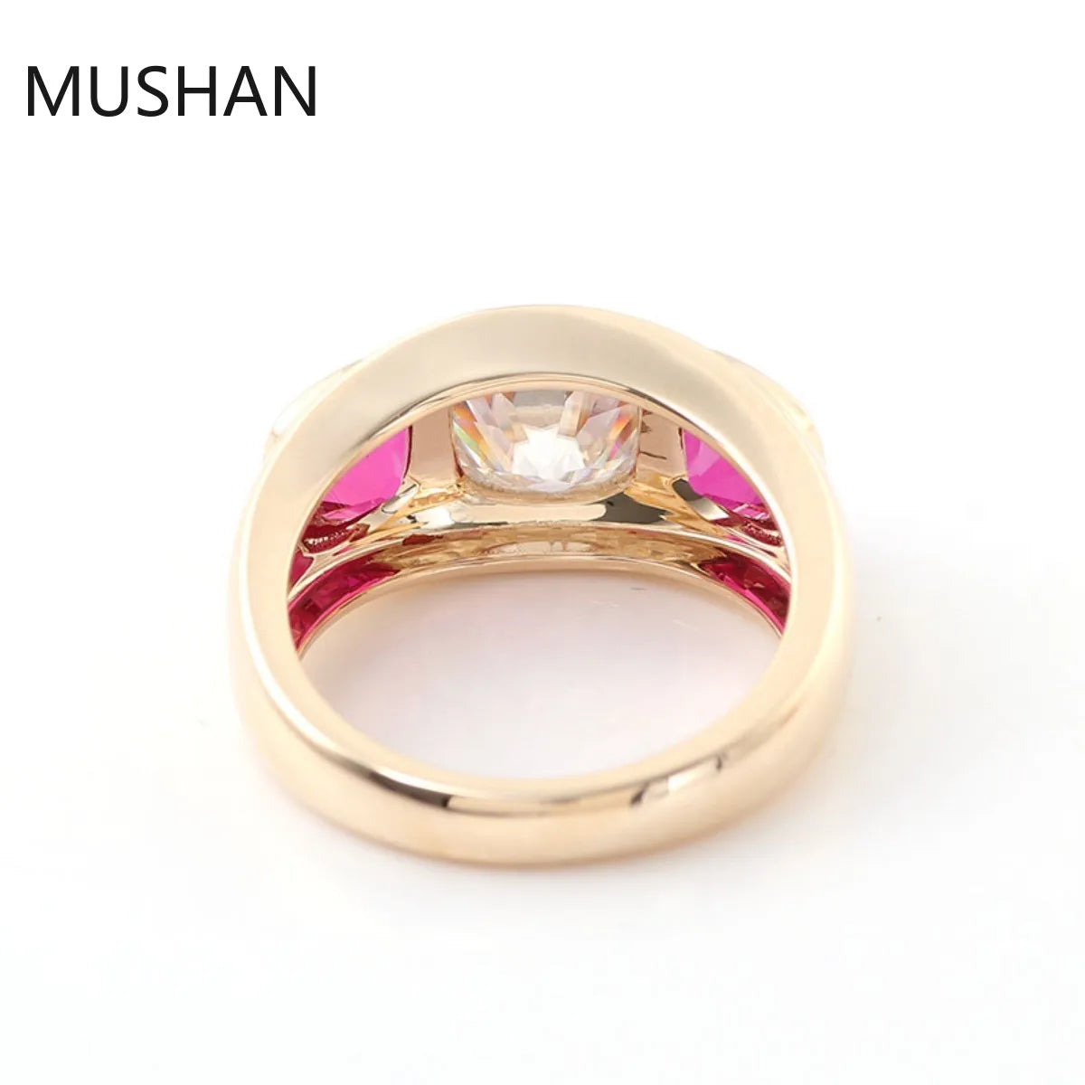 MUSHAN Luxury Custom 14K 18K Gold Rings Band Jewelry With Moissanite Diamond Lab Grown Gemstones Diamond Wedding Ring For Women