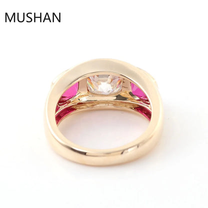 MUSHAN Luxury Custom 14K 18K Gold Rings Band Jewelry With Moissanite Diamond Lab Grown Gemstones Diamond Wedding Ring For Women