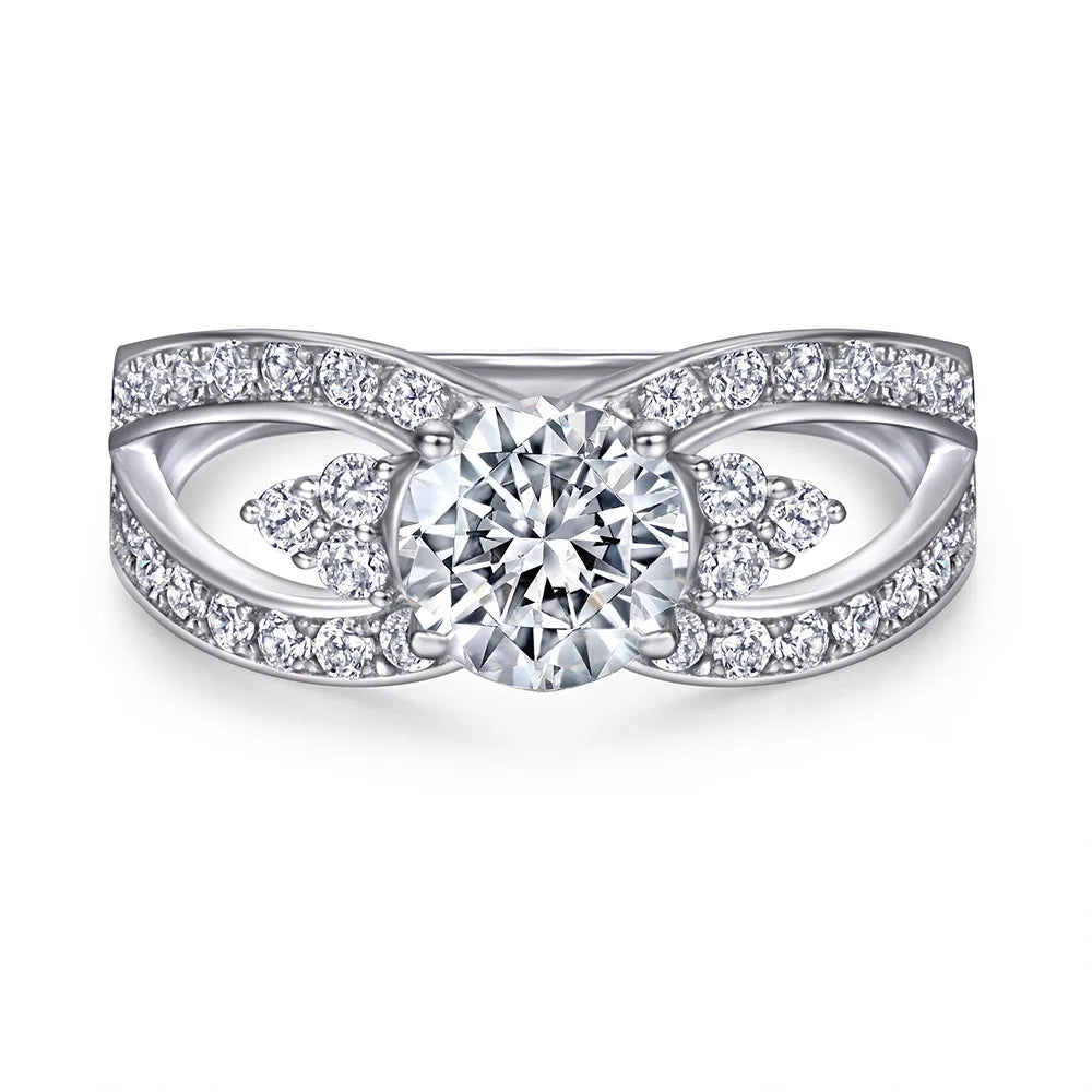 MuShan Jewelry 925 Sterling Silver Ring Wedding Band High Carbon Diamond Wedding Bridal Bridal Jewelry Women Rings Fine Jewelry
