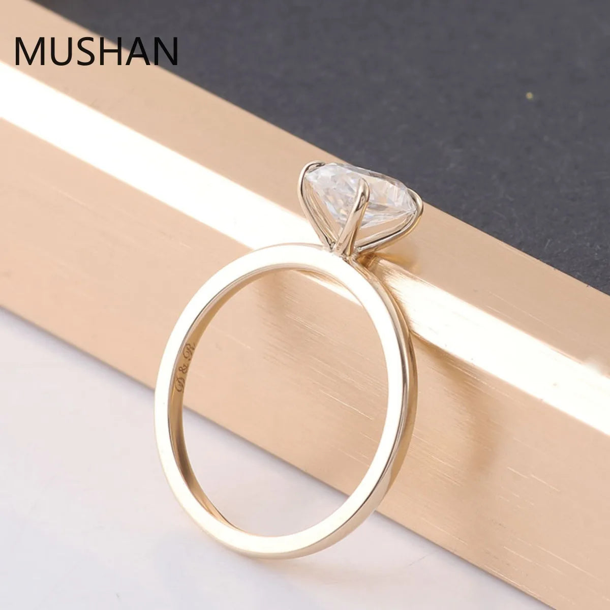 MUSHAN Luxury Custom 14K 18K Gold Rings Band Jewelry With Moissanite Diamond Lab Grown Gemstones Diamond Wedding Ring For Women