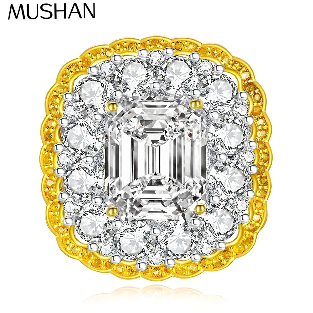 MuShan Designer Jewelry 925 Sterling Silver Ring VVS Moissanite Bespoke Ring for Women 18K Gold Plated MST Patent Fine Jewellery