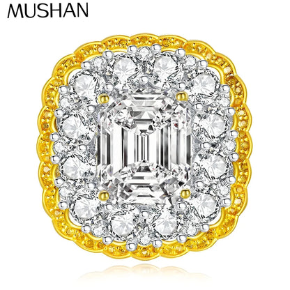 MuShan Designer Jewelry 925 Sterling Silver Ring VVS Moissanite Bespoke Ring for Women 18K Gold Plated MST Patent Fine Jewellery