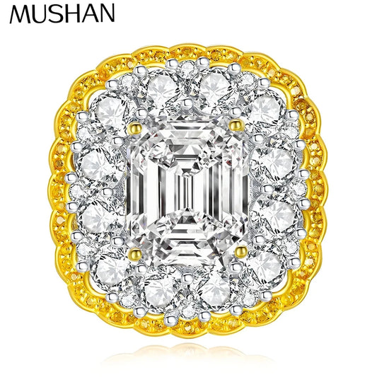 MuShan Designer Jewelry 925 Sterling Silver Ring VVS Moissanite Bespoke Ring for Women 18K Gold Plated MST Patent Fine Jewellery