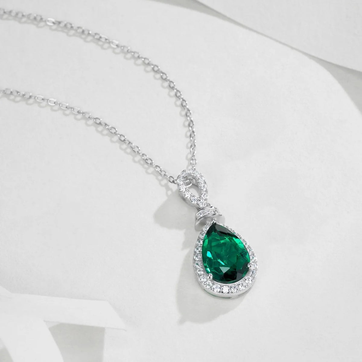 MUSHAN Luxury Jewelry 925 Sterling Silver Chain Pendant Necklace Lab Grown Emerald Ruby Gemstones Necklaces Pendants GRC Jewelry