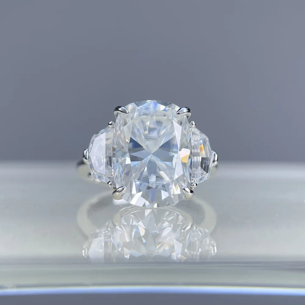 Anillo de plata de ley 925 de la marca MuShan, anillo de compromiso con moissanita VVS para amiga, chapado en oro de 18K, joyería con patente MST