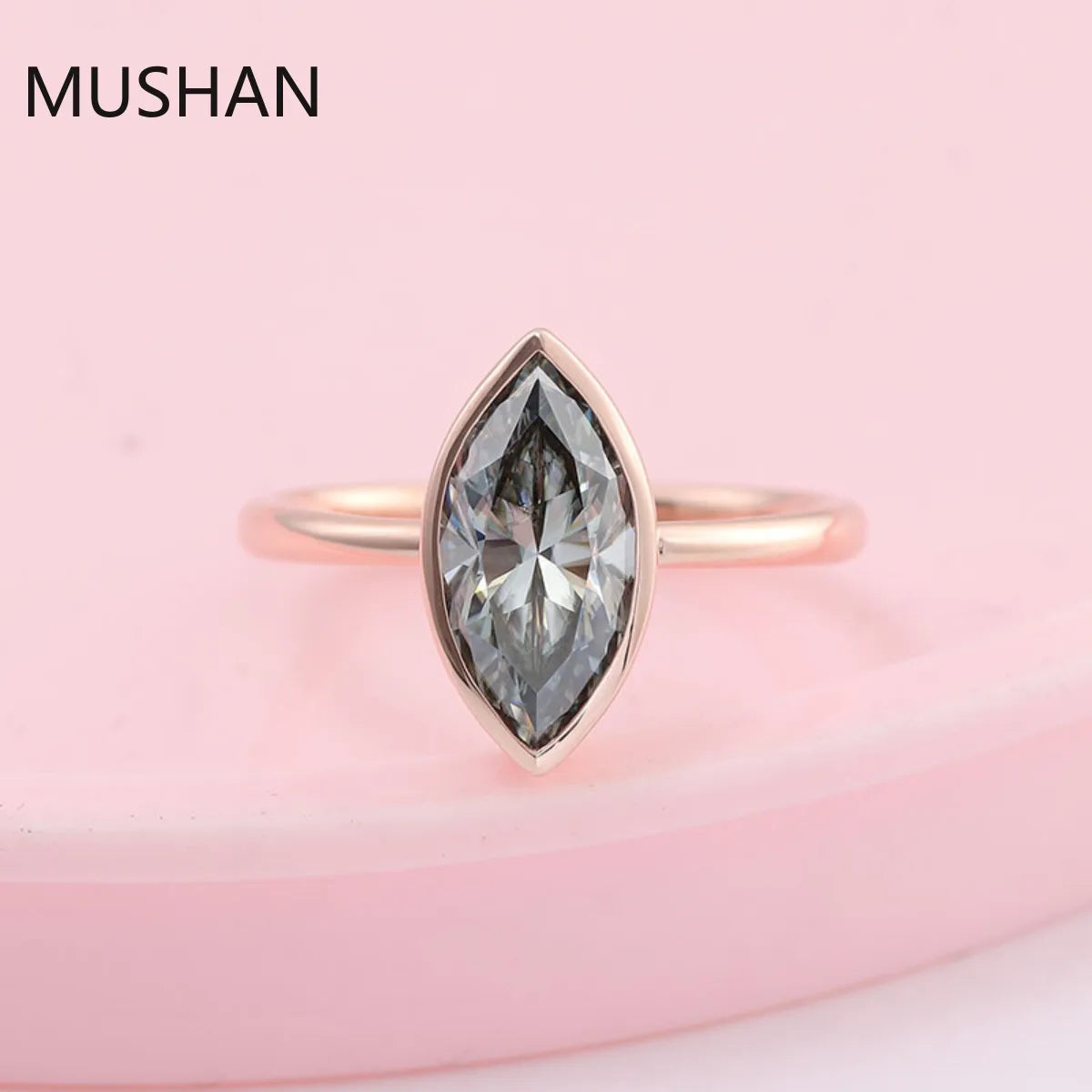 MUSHAN Luxury Custom 14K 18K Gold Rings Band Jewelry With Moissanite Diamond Lab Grown Gemstones Diamond Wedding Ring For Women