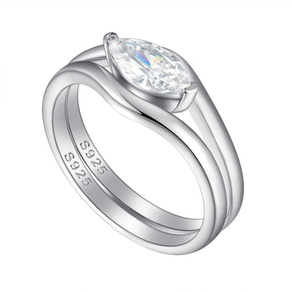 Anillo de plata de ley 925 marca MuShan con circonita cúbica 7A corte Asscher, estilo casual para prometida, joyería fina chapada en rodio.